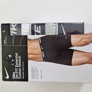 Nike Black Gray White Cotton Stretch Boxer Briefs Mens Small  XLarge